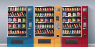 vending machines realistic vector illustration