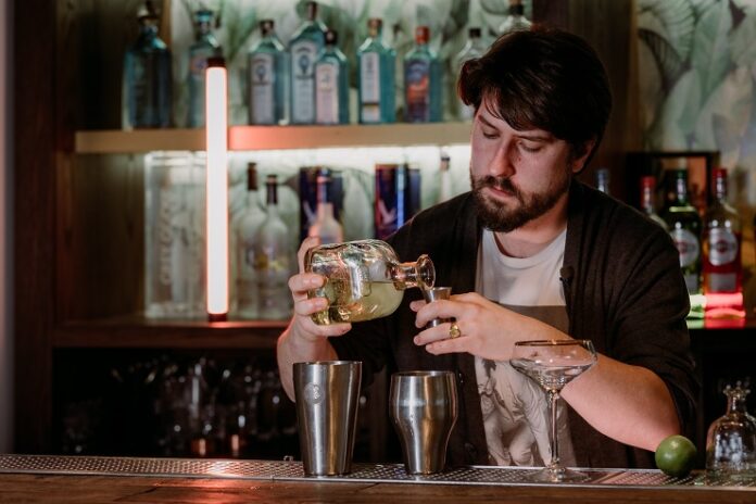 max creating his patron milky margarita after graduating the bacardi shake your future program in 2022